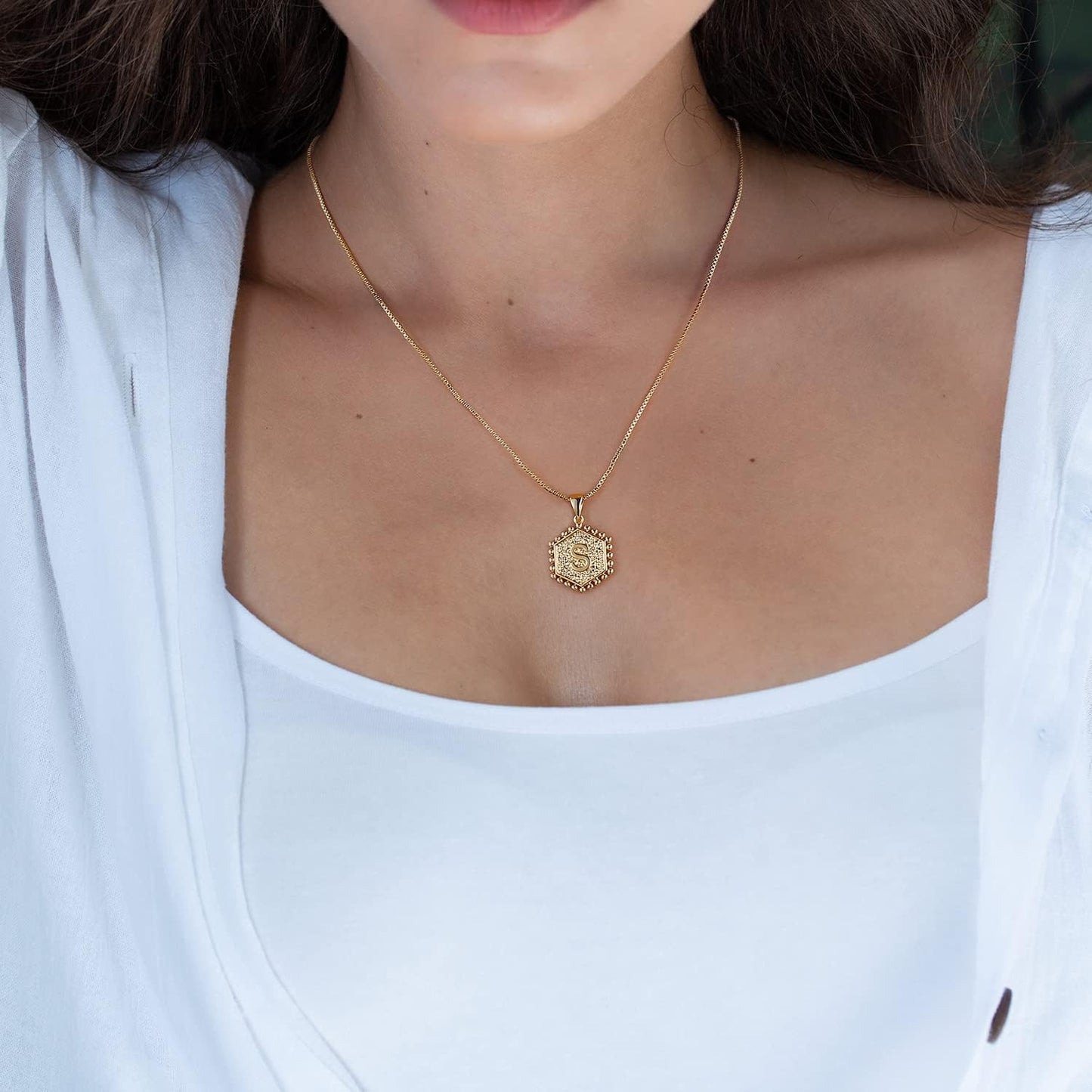 Layered Initial Necklaces for Women, 14K Real Gold Plated Layered Necklaces for Women Initial Necklaces Paperclip Chain Necklaces for Women Gold Necklace for Women Gold Jewelry for Women