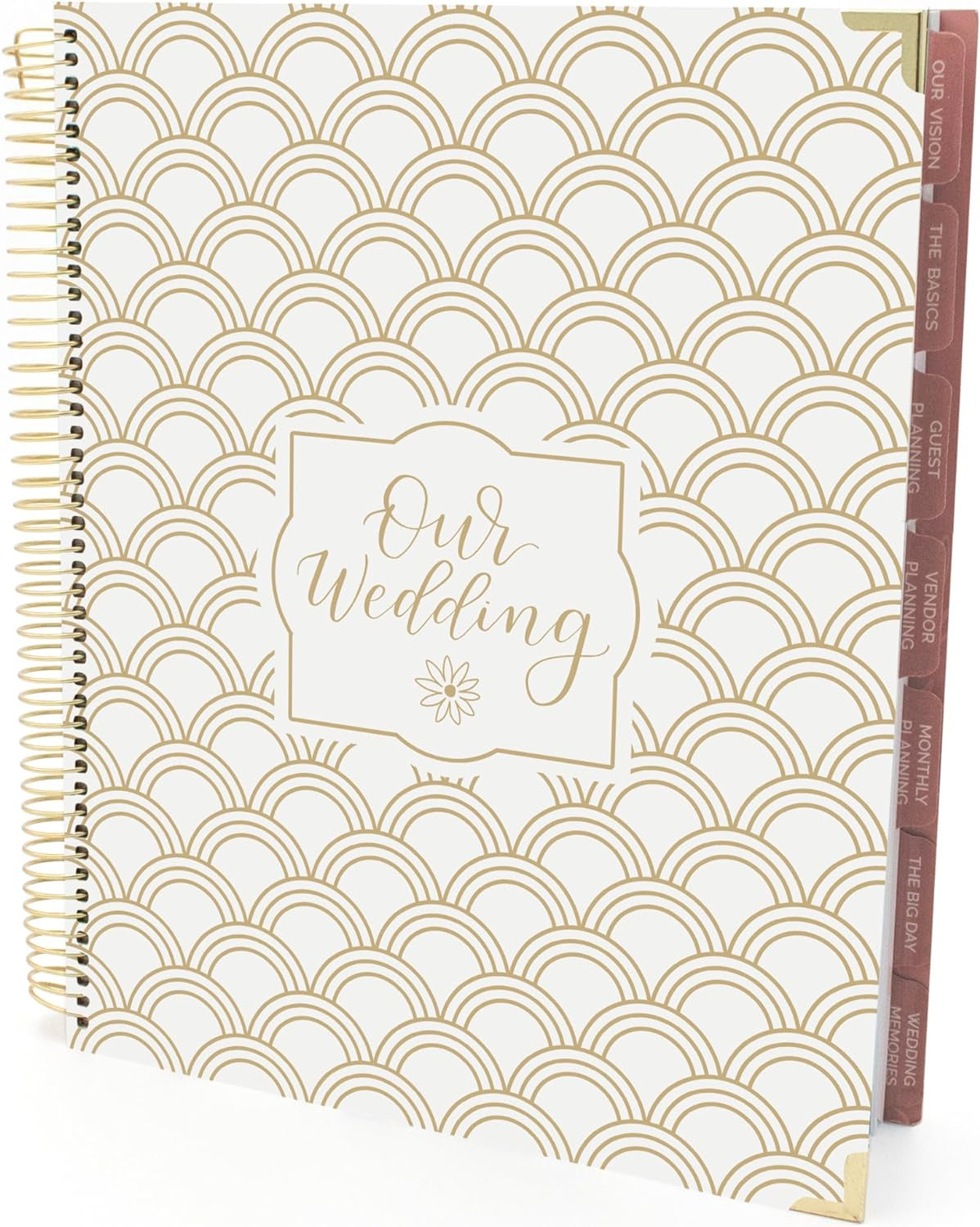 Wedding Planner & Organizer/Hardcover Keepsake Journal with Essential Planning Tools - Checklists, Vision Boards, Tips & More - 9"X11" (Gold Scallops)