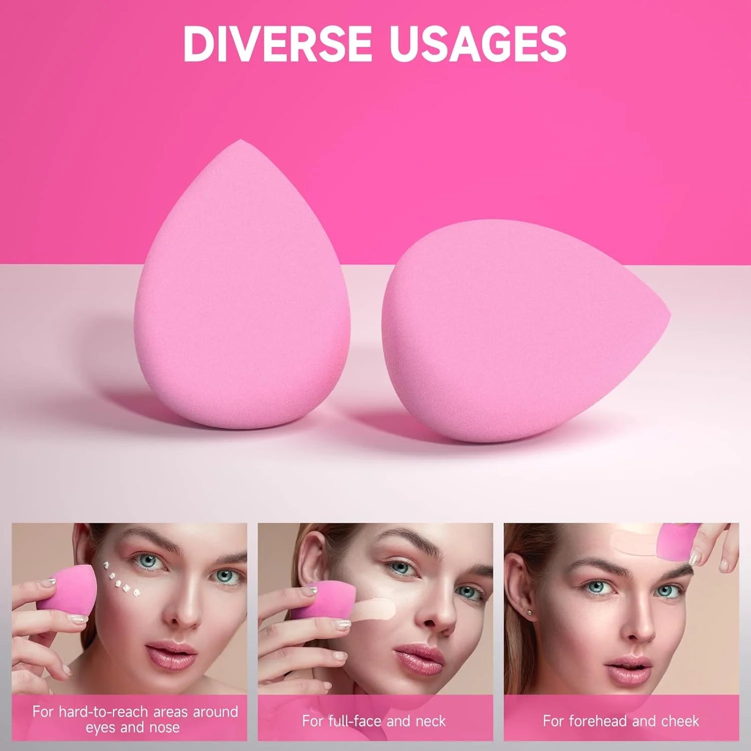 6 Pcs Makeup Sponges Set, Makeup Sponges for Foundation, Latex Free Beauty Sponges, Multiple Colors