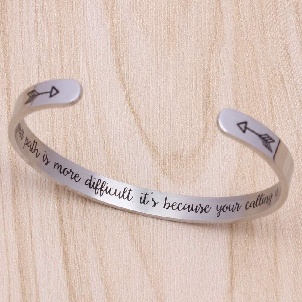 Inspirational Bracelets for Women Teen Girl Gifts Birthday Cuff Bracelet Bangle Quotes Jewelry Friend Gifts for Her Mom Gifts