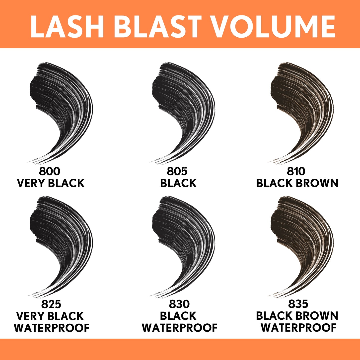 Lash Blast Volume Waterproof Mascara, 825 Very Black, 0.44 Oz, Mascara, Black Mascara