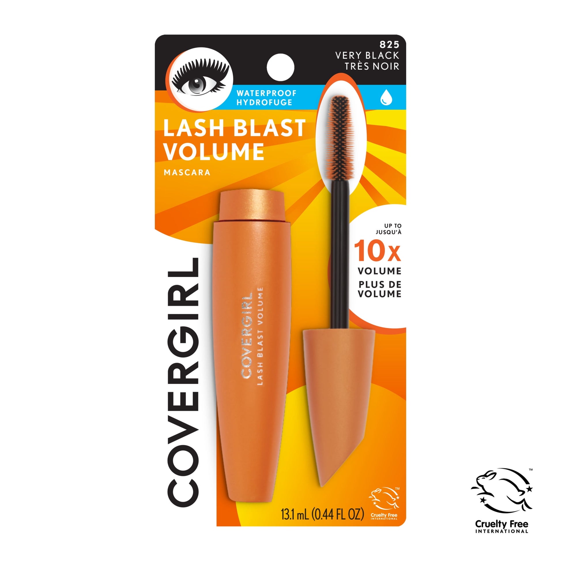 Lash Blast Volume Waterproof Mascara, 825 Very Black, 0.44 Oz, Mascara, Black Mascara