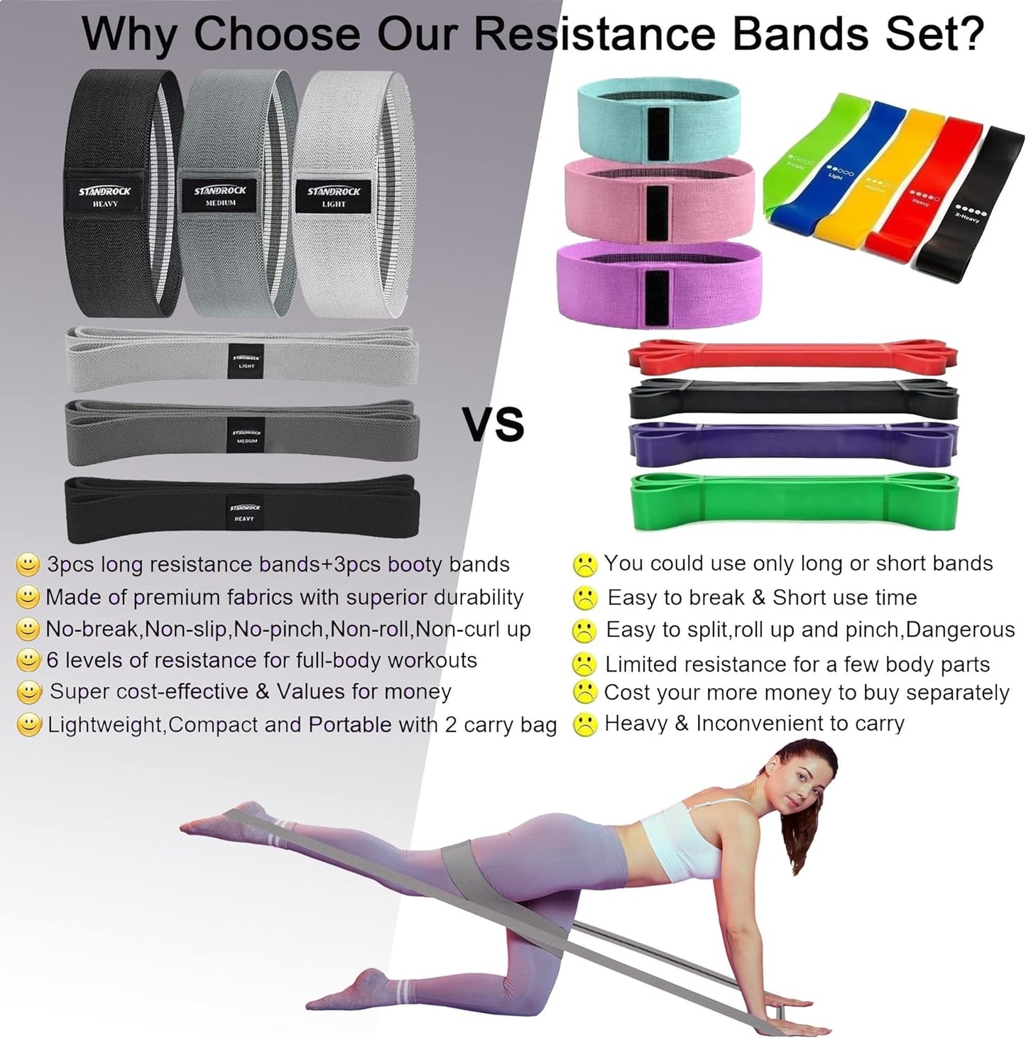 Fabric Resistance Bands for Working Out, 3 and 4 Levels Booty Bands Long Resistance Bands for Women and Men | Elastic Bands for Exercise Bands Resistance Bands Set Workout Bands Resistance