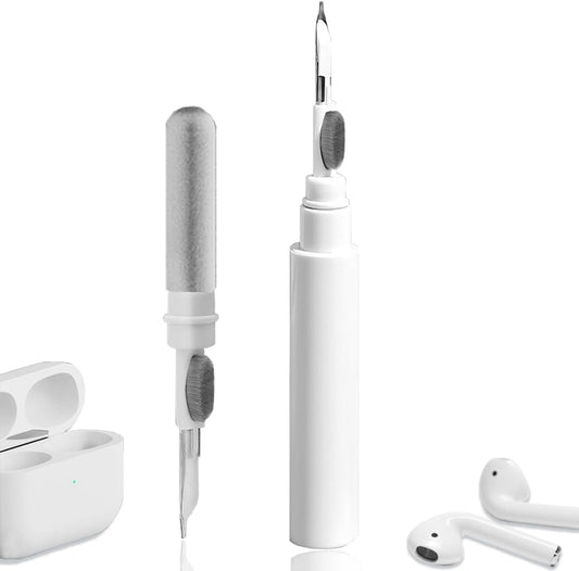 Cleaner Kit for Airpods,Earbuds Cleaning Kit for Airpods Pro 1 2 3, Multi-Function Cleaning Tool with Brush for Wireless Earphones Bluetooth Headphones Camera and Iphone(White)