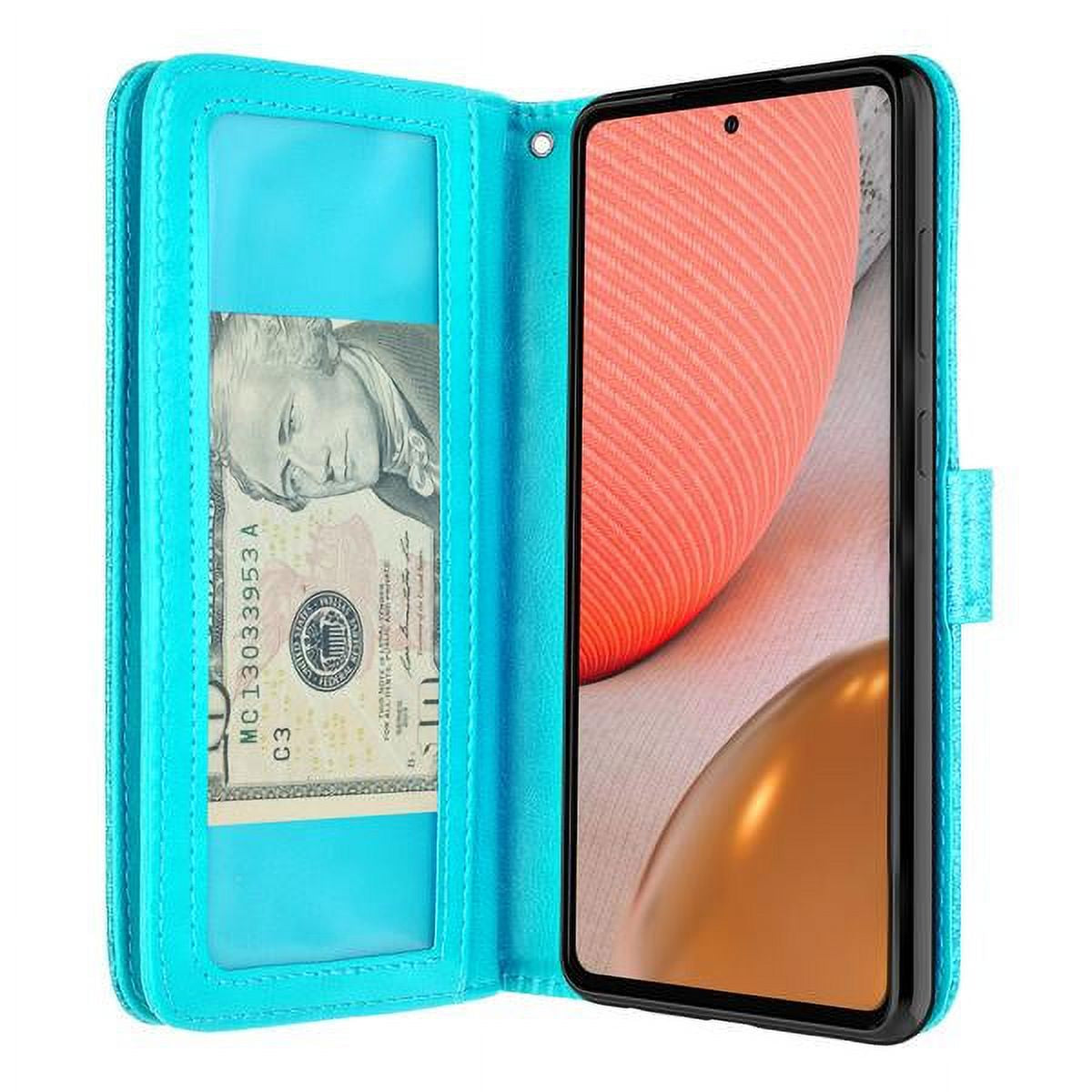 Case for Galaxy A52 5G Leather Flip Pouch Wallet Case Cover Folio [Kickstand] for Girls Women Phone Cases for Galaxy A52 5G Case - Teal