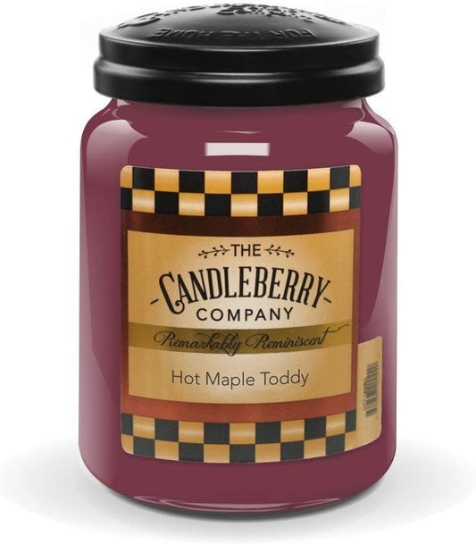 Candleberry Candles | Strong Fragrances for Home | Hand Poured in the USA | Highly Scented | 135 Hour Burn Time | Large Jar 26 Oz (Hot Maple Toddy)