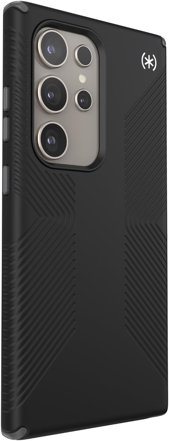 Presidio 2 Grip Samsung Galaxy S24 Ultra Case - Drop & Camera Protection, Soft-Touch Secure Grip, Wireless Charging Compatible, Shock Absorbant, Galaxy S24 Ultra Case - Black