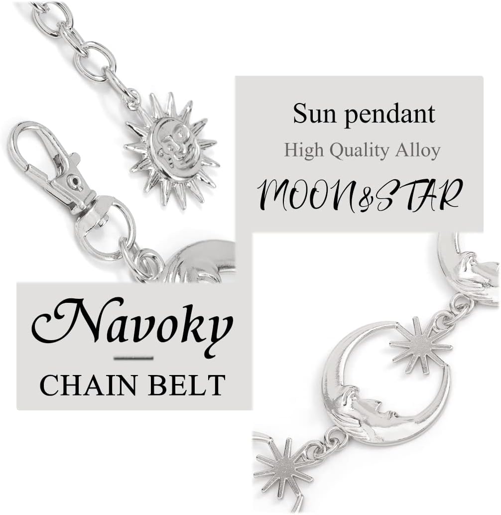 Moon Star Metal Waist Chain Sun Pendant Belly Belt Body Chains Jewelry Accessories for Women and Girls