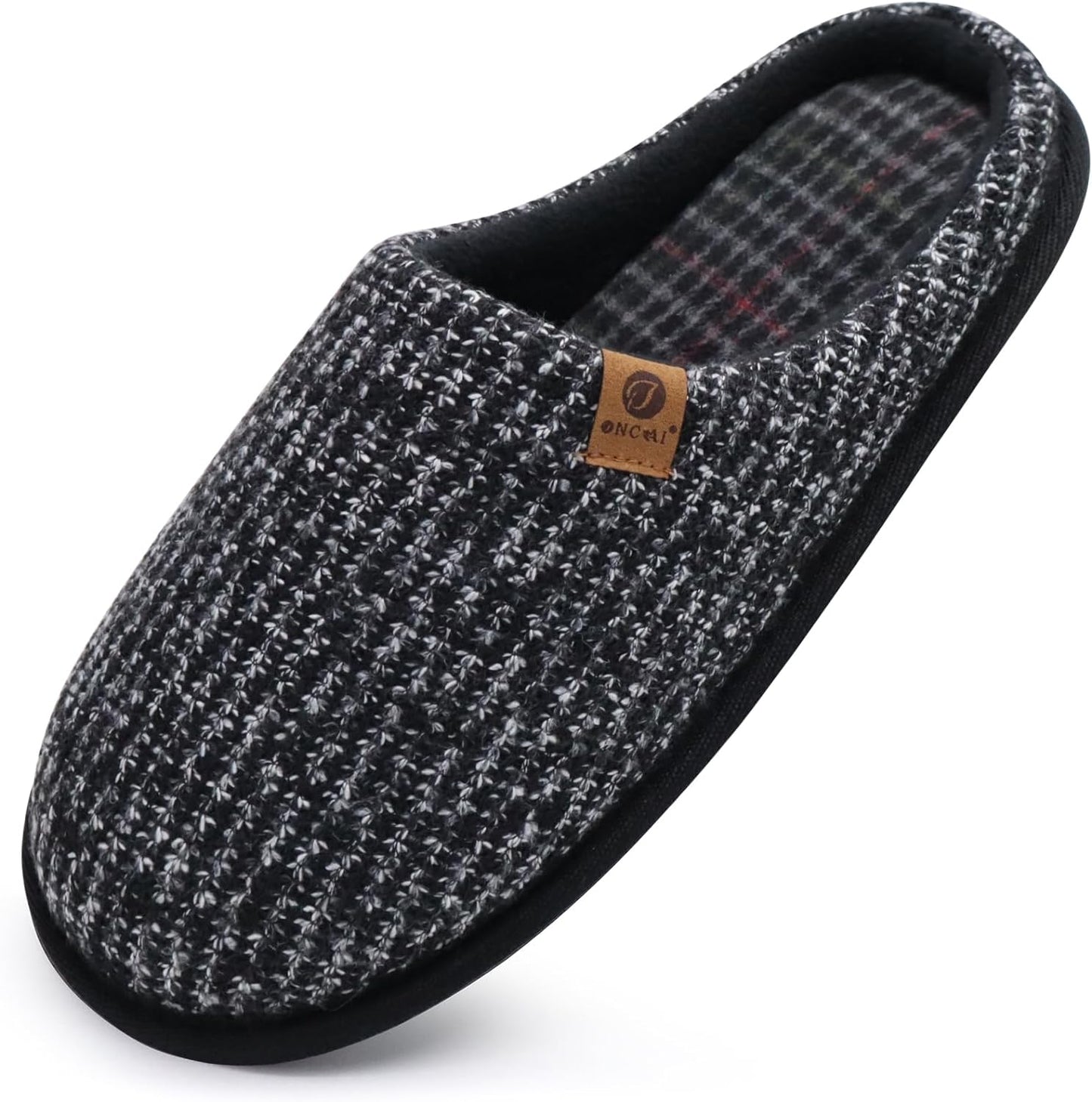 Men's Cozy Memory Foam Scuff Slippers Slip on Warm House Shoes Indoor/Outdoor with Best Arch Support Size 7-15