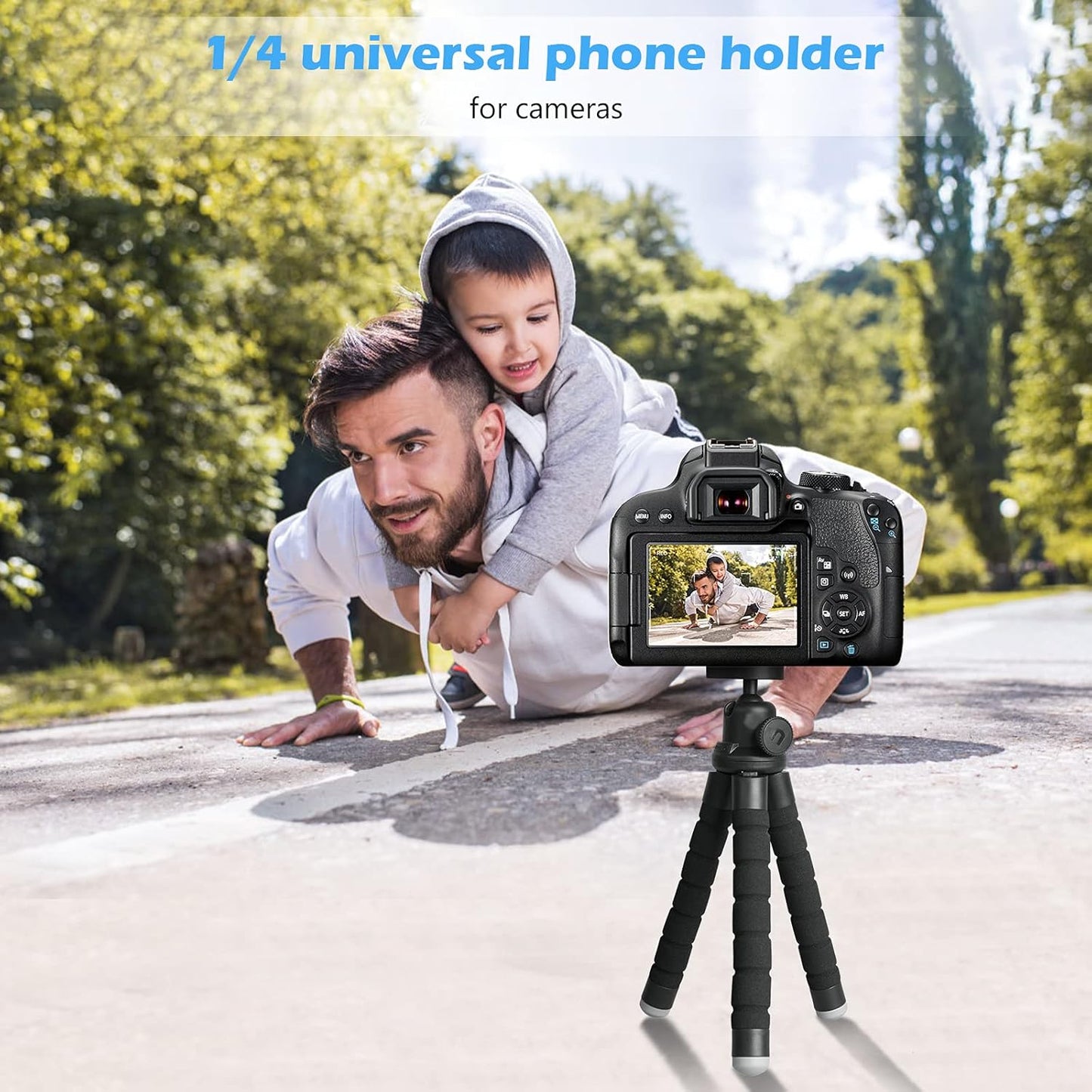 Phone Tripod, Portable and Flexible Tripod with Wireless Remote and Clip, Cell Phone Tripod Stand for Video Recording Black