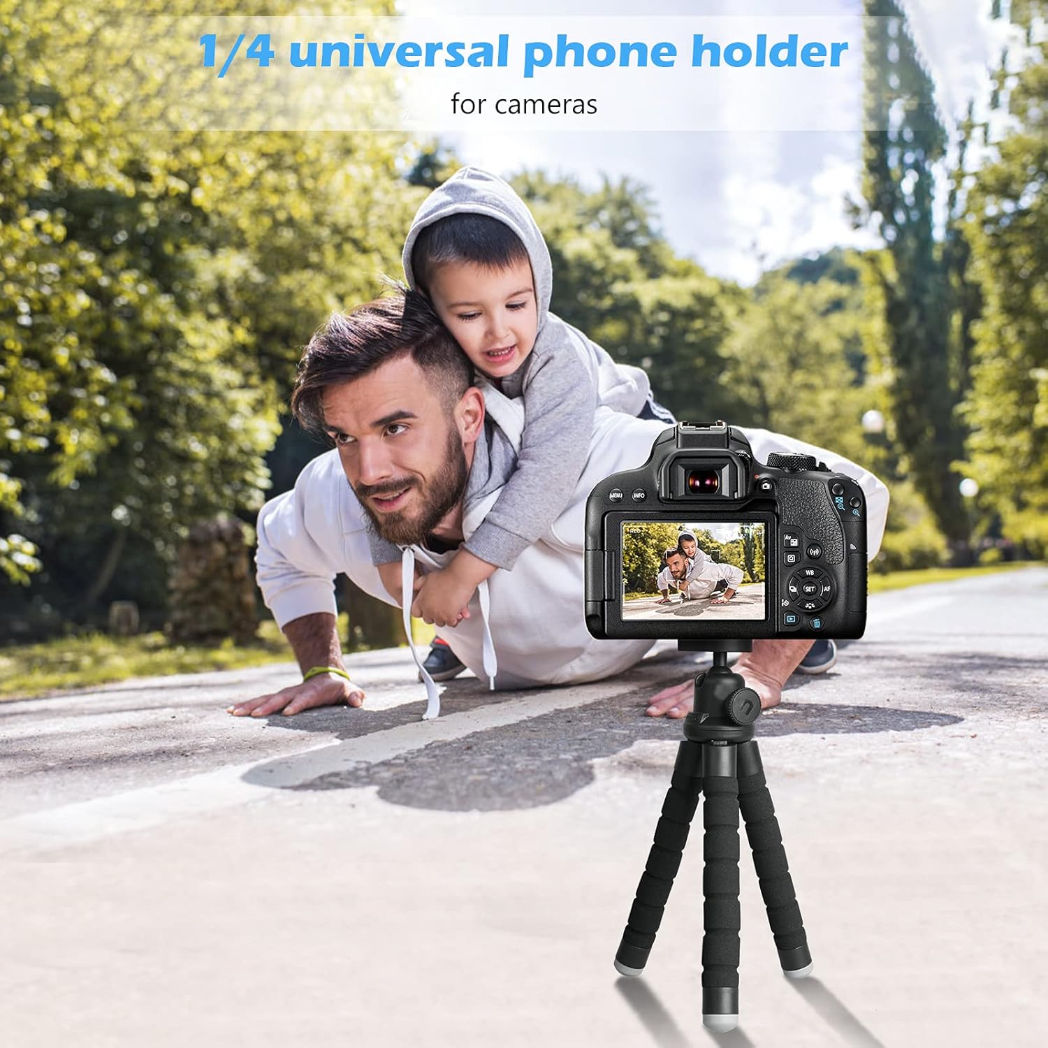 Phone Tripod, Portable and Flexible Tripod with Wireless Remote and Clip, Cell Phone Tripod Stand for Video Recording Black