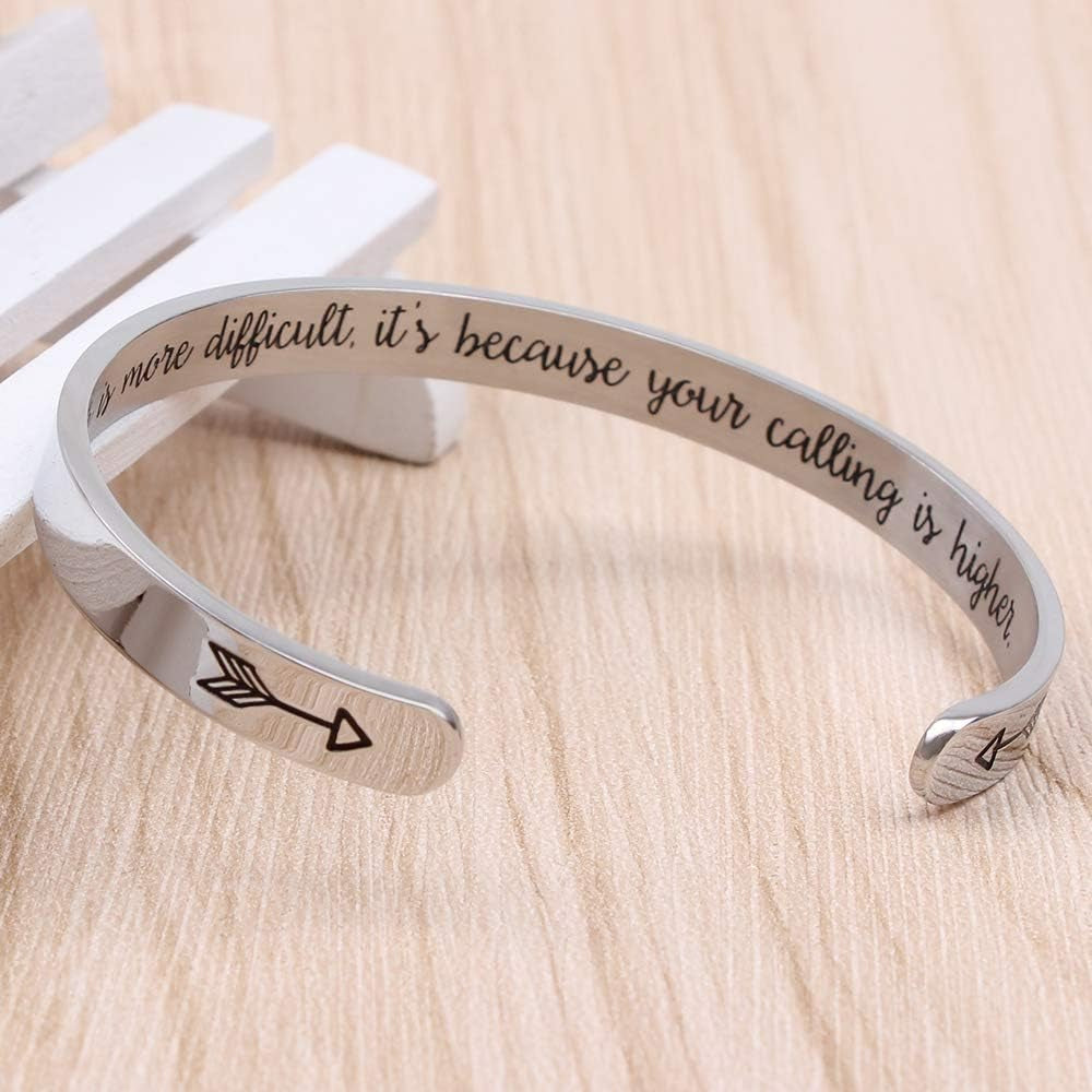 Inspirational Bracelets for Women Teen Girl Gifts Birthday Cuff Bracelet Bangle Quotes Jewelry Friend Gifts for Her Mom Gifts