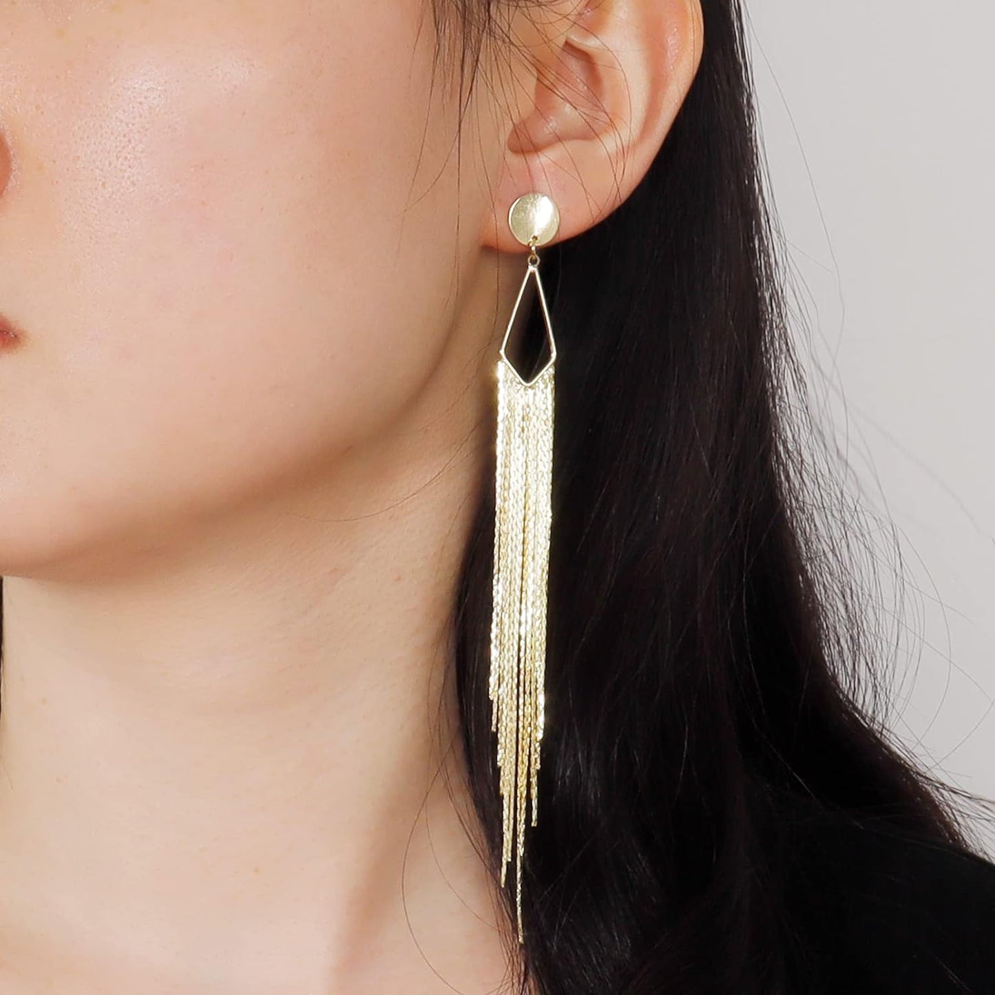 Long Tassel Earrings Gold Tassel Earrings for Women Gold Chain Drop Earrings Bride Earrings for Wedding Party New Year Jewelry Gifts