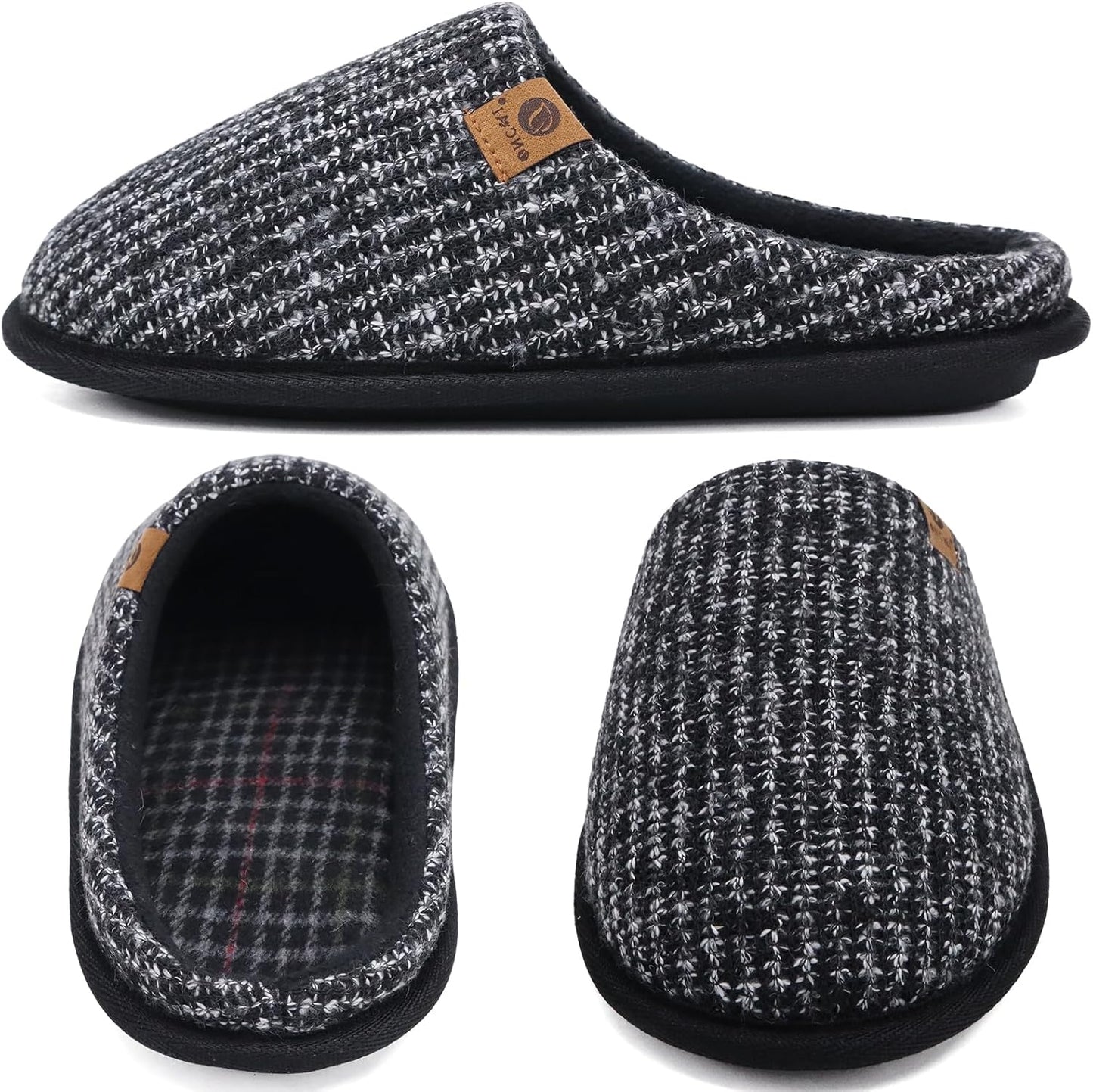 Men's Cozy Memory Foam Scuff Slippers Slip on Warm House Shoes Indoor/Outdoor with Best Arch Support Size 7-15