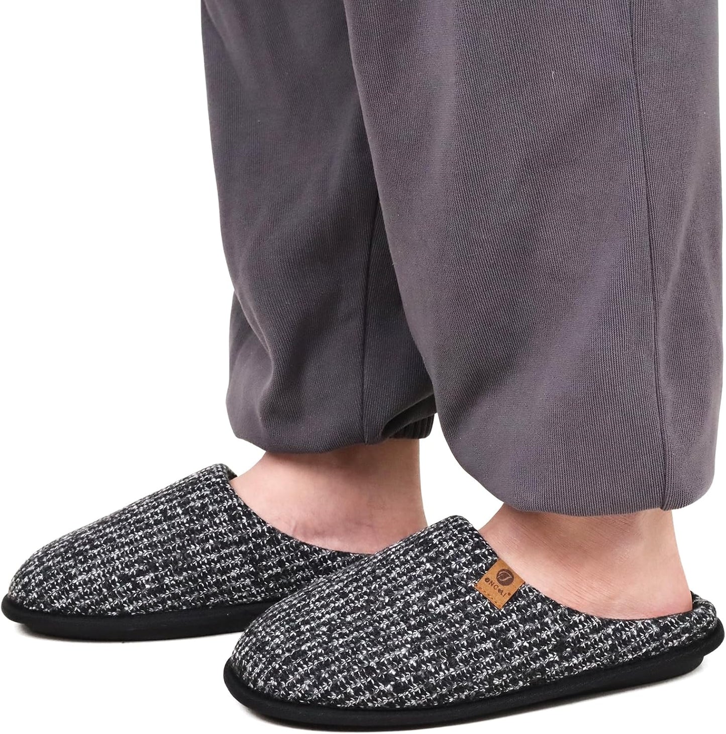 Men's Cozy Memory Foam Scuff Slippers Slip on Warm House Shoes Indoor/Outdoor with Best Arch Support Size 7-15