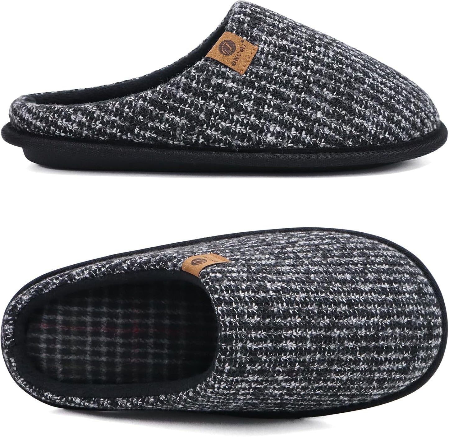 Men's Cozy Memory Foam Scuff Slippers Slip on Warm House Shoes Indoor/Outdoor with Best Arch Support Size 7-15