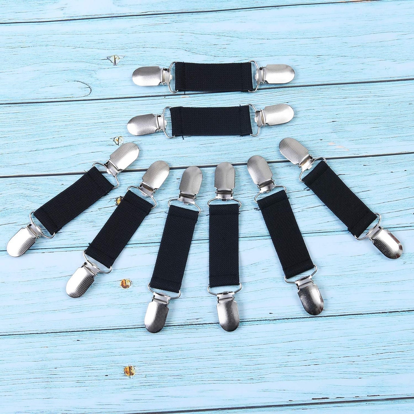 12 Pieces Fashion Fit Dress Clips Stainless Steel Elastic Clip Garments Glove Clips