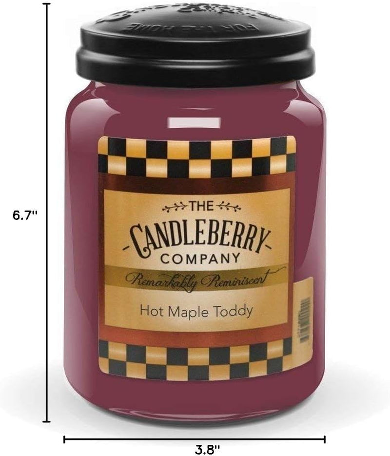 Candleberry Candles | Strong Fragrances for Home | Hand Poured in the USA | Highly Scented | 135 Hour Burn Time | Large Jar 26 Oz (Hot Maple Toddy)