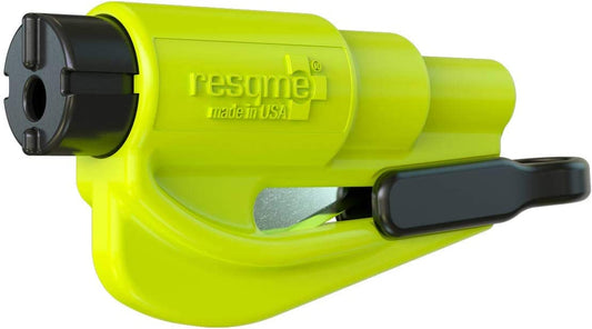 the Original Emergency Keychain Car Escape Tool, 2-In-1 Seatbelt Cutter and Window Breaker, Made in USA, Safety Yellow-Compact Emergency Hammer