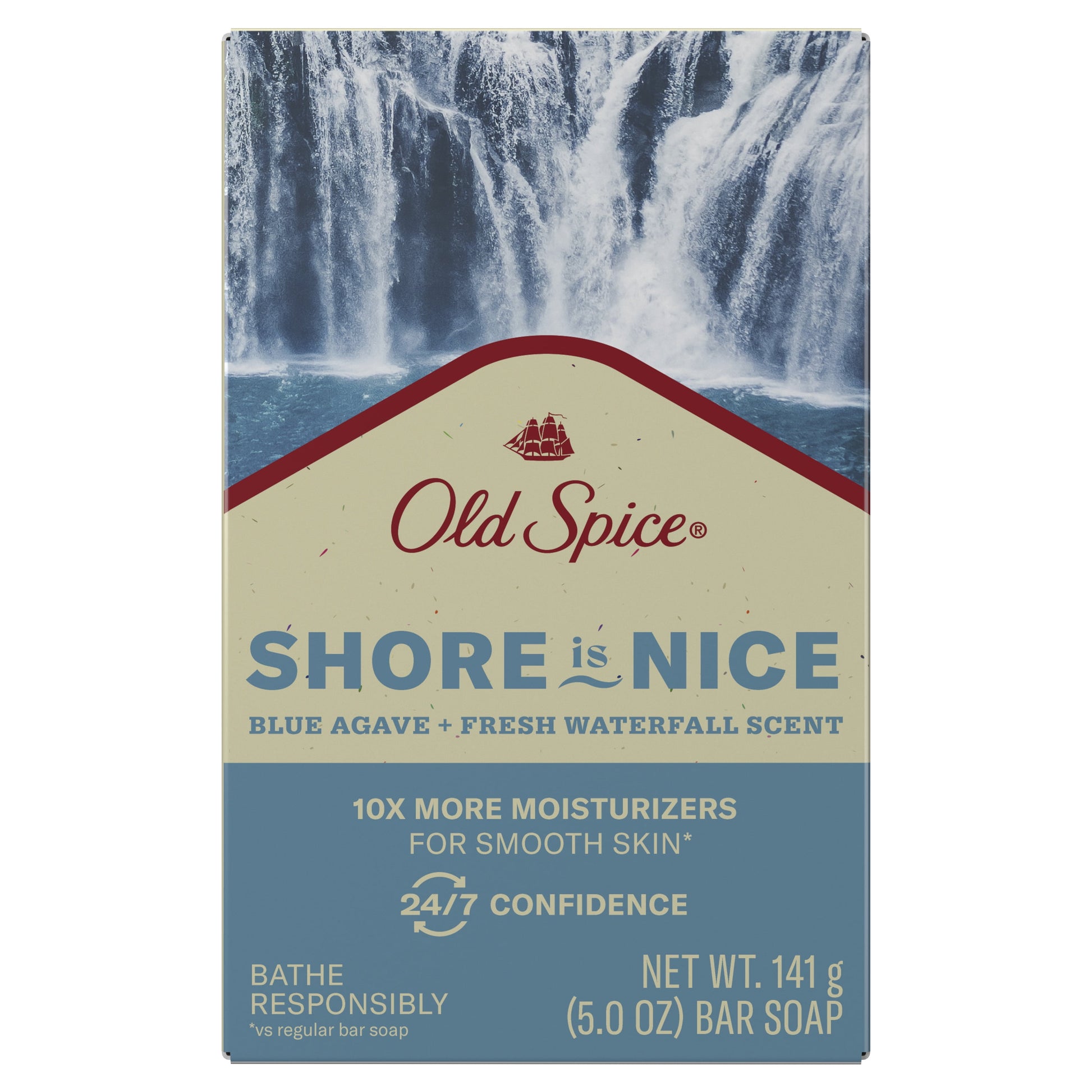 Premium Bar Soap, Seas the Day Blue Agave + Fresh Waterfall Scent, for All Skin Types, 5Oz