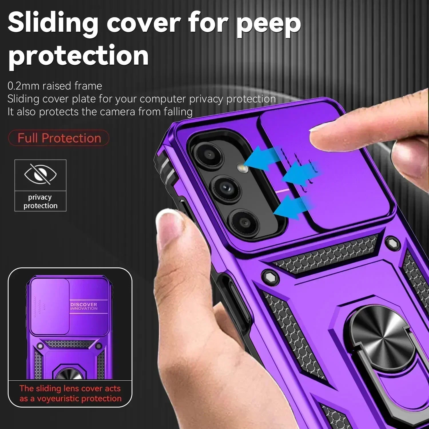 Shockproof Magnetic Ring Holder Case for Samsung Galaxy S24 S23 S22 S21 S20 Ultra plus 23 FE Note20 Slide Camera Protetion Cover