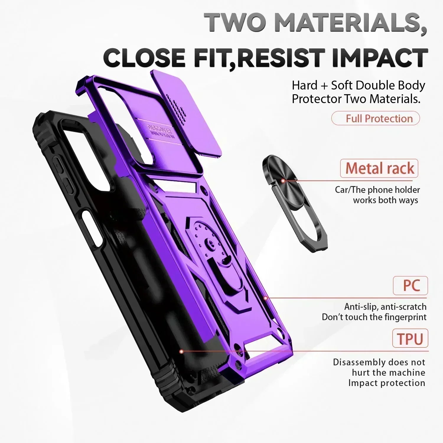 Shockproof Magnetic Ring Holder Case for Samsung Galaxy S24 S23 S22 S21 S20 Ultra plus 23 FE Note20 Slide Camera Protetion Cover