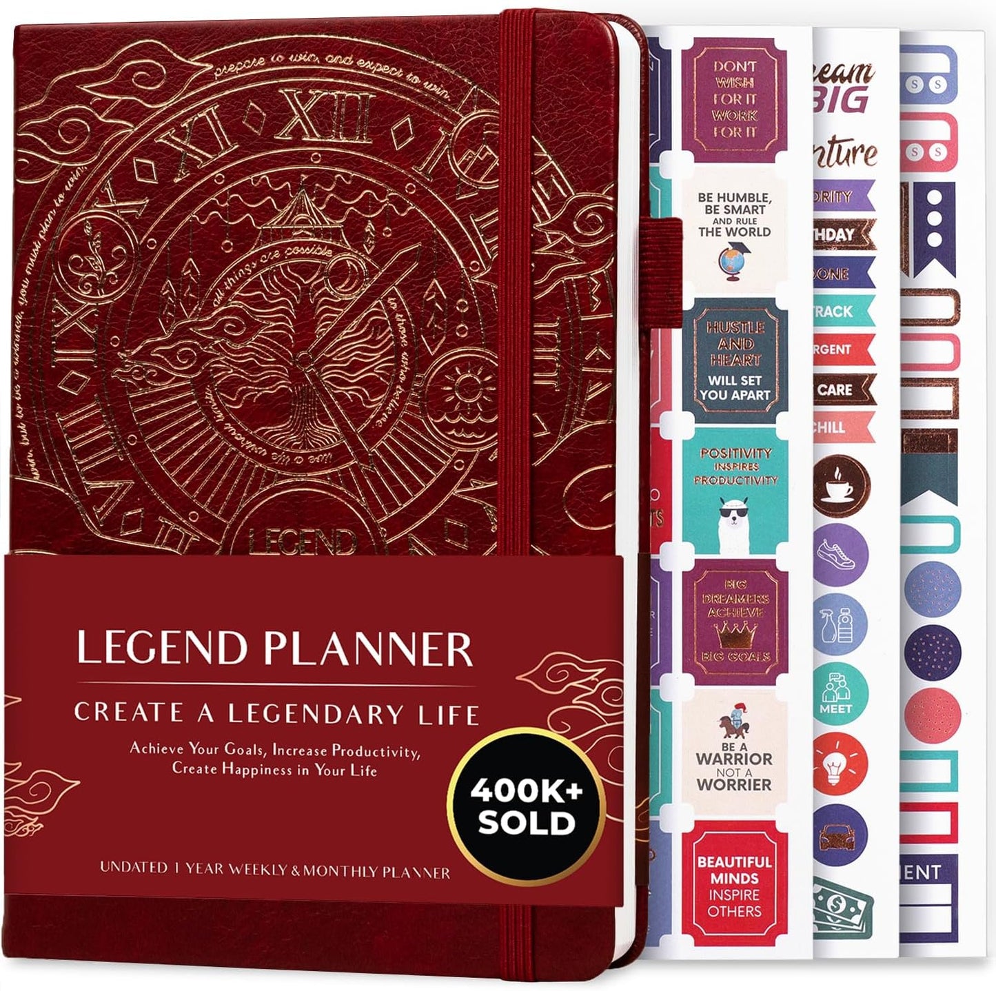 – Weekly & Monthly Life Planner to Hit Your Goals & Live Happier. Organizer Notebook & Productivity Journal. A5 (Wine Red)