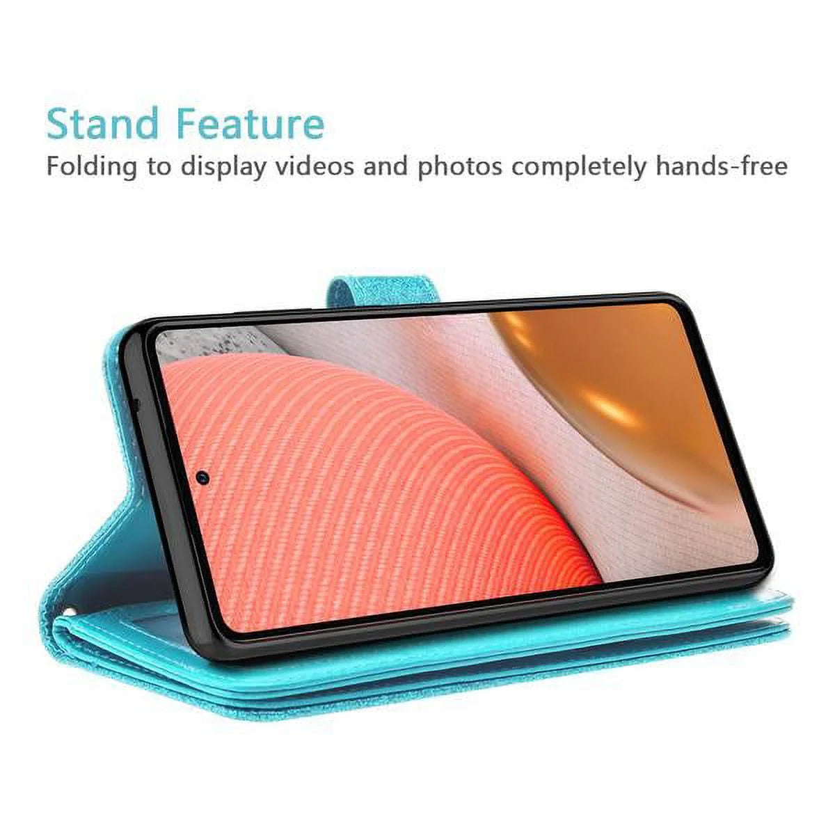 Case for Galaxy A52 5G Leather Flip Pouch Wallet Case Cover Folio [Kickstand] for Girls Women Phone Cases for Galaxy A52 5G Case - Teal