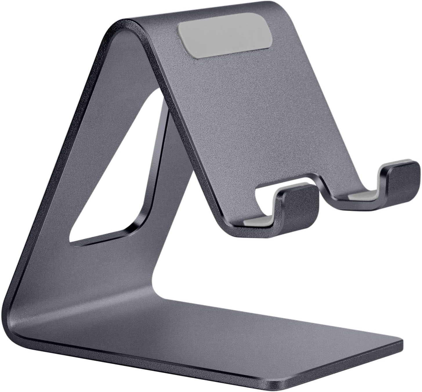 Cell Phone Stand Desk Phone Holder - Aluminum Mobile Phone Cradle Dock for Iphone 15 14 13 12 Pro 11 X Xs Max 8 7 6 6S plus SE 5 Samsung All Smart Phones (Dark Gray)